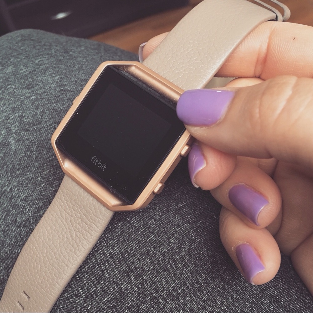 Fitbit Blaze with rose gold band
